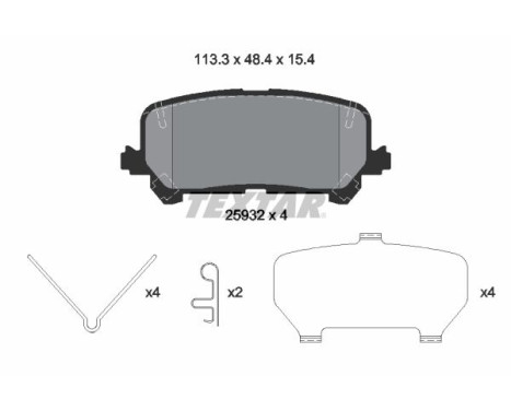 Brake pad set, disc brake 2593201 Textar