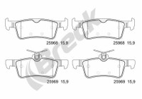 Brake pad set, disc brake 25968 00 704 00 Breck