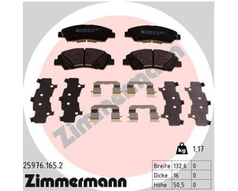 Brake Pad Set, disc brake 25976.165.2 Zimmermann