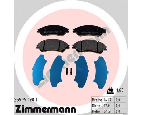 Brake Pad Set, disc brake 25979.170.1 Zimmermann, Image 2