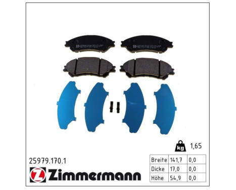 Brake Pad Set, disc brake 25979.170.1 Zimmermann, Image 2