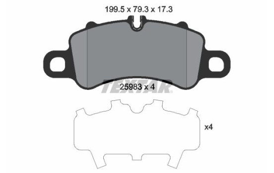 Brake pad set, disc brake 2598301 Textar