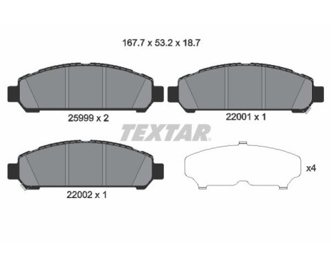 Brake Pad Set, disc brake 2599901 Textar