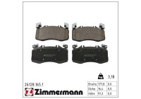 Brake pad set, disc brake 26128.165.1 Zimmermann