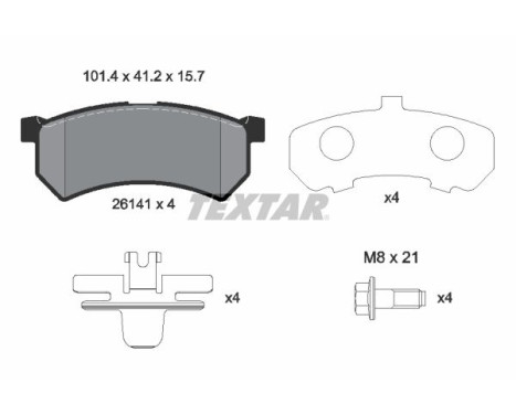 Brake pad set, disc brake 2614101 Textar