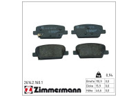 Brake pad set, disc brake 26142.160.1 Zimmermann