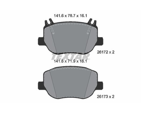 Brake pad set, disc brake 2617201 Textar