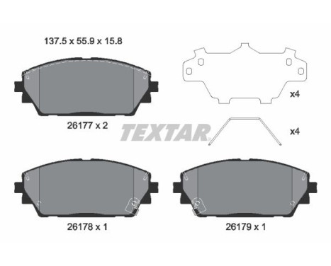 Brake pad set, disc brake 2617701 Textar