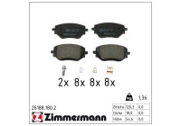Brake pad set, disc brake 26188.180.2 Zimmermann