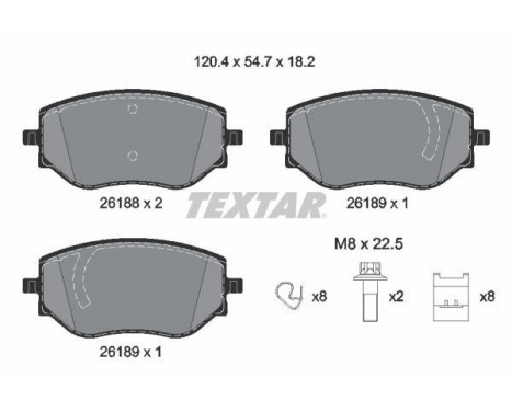 Brake pad set, disc brake 2618801 Textar