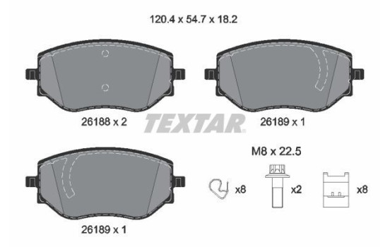 Brake pad set, disc brake 2618801 Textar