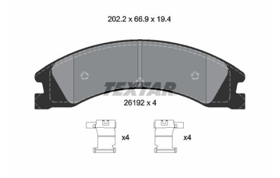 Brake pad set, disc brake 2619201 Textar