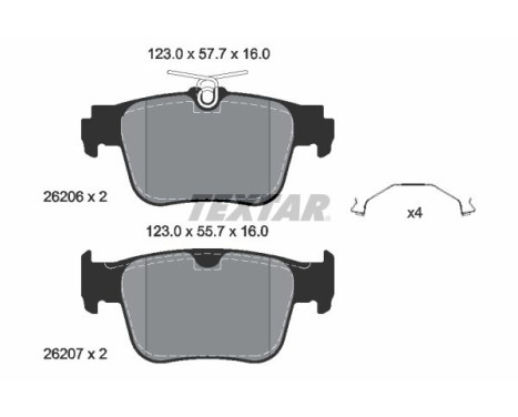 Brake Pad Set, disc brake 2620601 Textar, Image 2