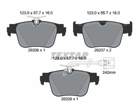 Brake pad set, disc brake 2620603 Textar