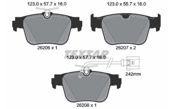 Brake pad set, disc brake 2620603 Textar