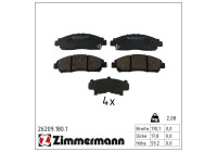 Brake pad set, disc brake 26209.180.1 Zimmermann