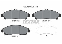 Brake pad set, disc brake 2620901 Textar