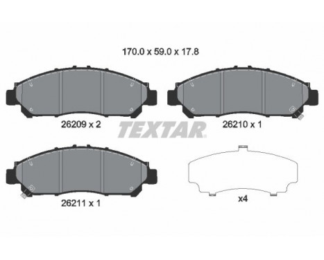 Brake pad set, disc brake 2620901 Textar