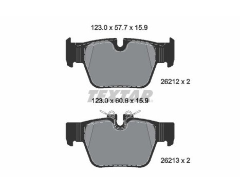 Brake pad set, disc brake 2621201 Textar