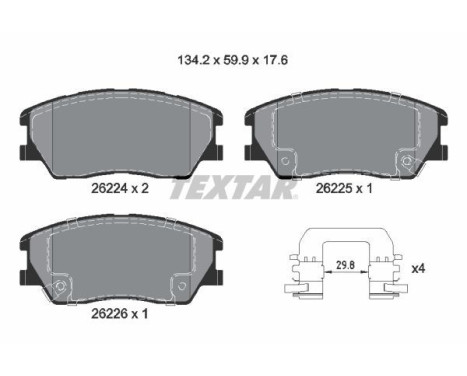 Brake pad set, disc brake 2622401 Textar