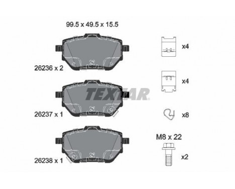 Brake pad set, disc brake 2623601 Textar