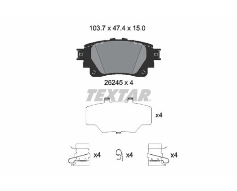 Brake pad set, disc brake 2624501 Textar