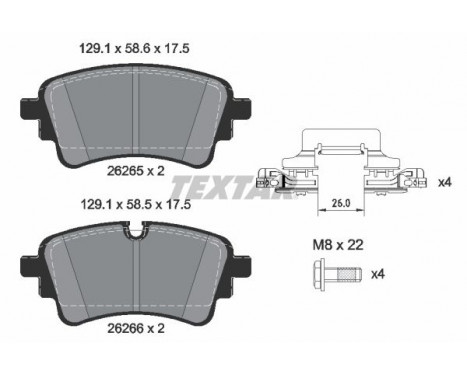 Brake pad set, disc brake 2626501 Textar