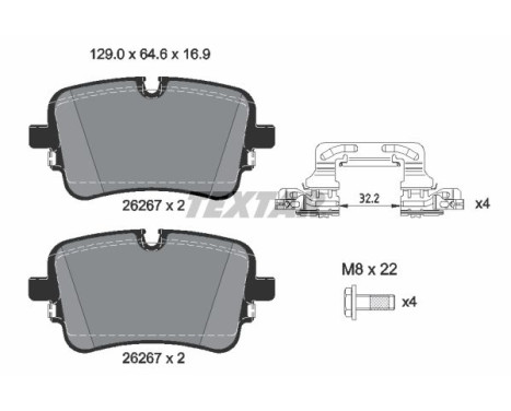 Brake pad set, disc brake 2626701 Textar