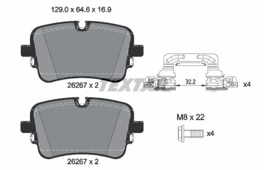 Brake pad set, disc brake 2626701 Textar