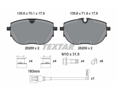 Brake pad set, disc brake 2626801 Textar, Image 2