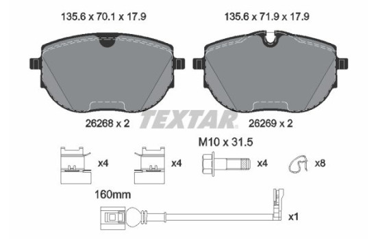Brake pad set, disc brake 2626801 Textar, Image 2