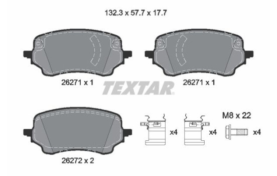 Brake pad set, disc brake 2627101 Textar