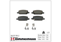 Brake pad set, disc brake 26277.155.2 Zimmermann