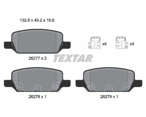 Brake pad set, disc brake 2627701 Textar