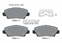 Brake pad set, disc brake 2628001 Textar