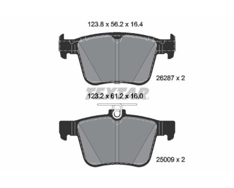 Brake pad set, disc brake 2628701 Textar