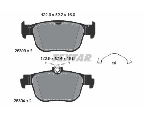 Brake pad set, disc brake 2630301 Textar
