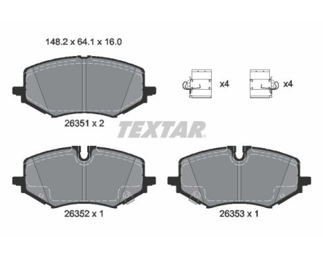 Brake pad set, disc brake 2635102 Textar