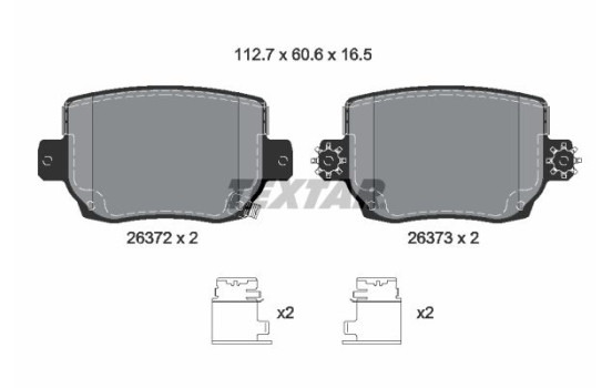 Brake pad set, disc brake 2637201 Textar