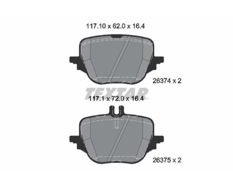 Brake pad set, disc brake 2637401 Textar