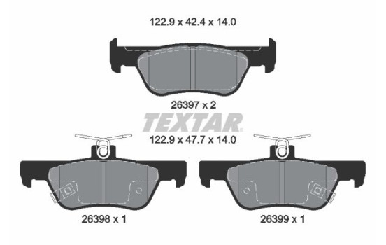 Brake pad set, disc brake 2639701 Textar