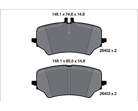 Brake pad set, disc brake 2640201 Textar