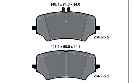 Brake pad set, disc brake 2640201 Textar