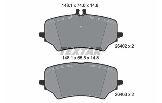Brake pad set, disc brake 2640201 Textar