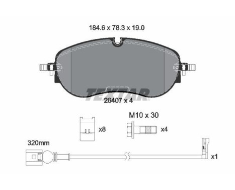 Brake pad set, disc brake 2640701 Textar
