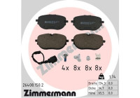 Brake pad set, disc brake 26408.150.2 Zimmermann