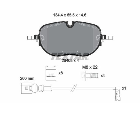 Brake pad set, disc brake 2640801 Textar