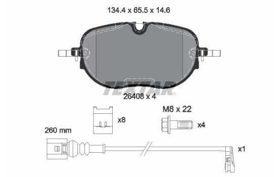 Brake pad set, disc brake 2640801 Textar