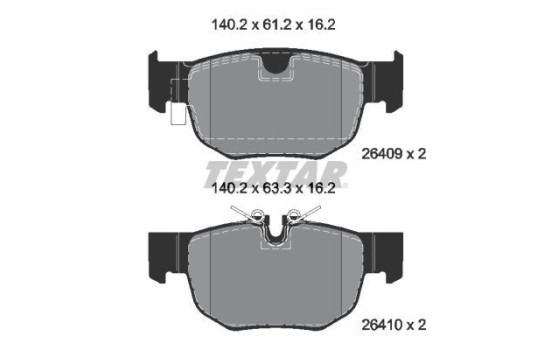 Brake pad set, disc brake 2640901 Textar