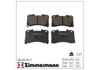 Brake pad set, disc brake 26420.145.1 Zimmermann